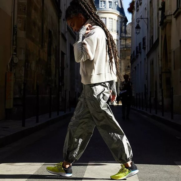 NWT Free People pewter metallic shine track pants - Picture 9 of 14